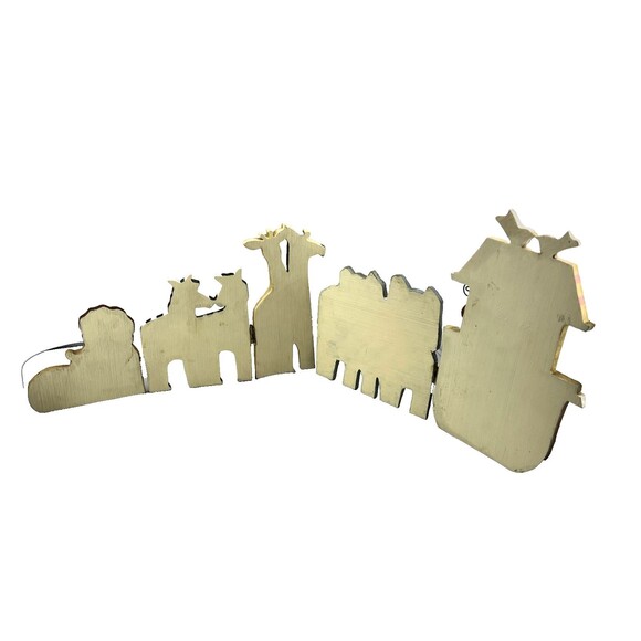 Vtg NOAH’S ARK Nursery Room Decor Shelf Table Top Zoo Animals Lion Giraffe Zebra - Picture 11 of 13